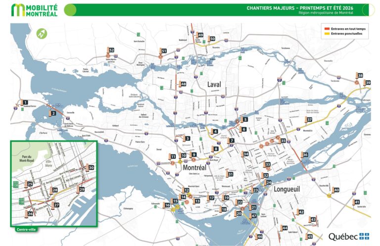 Montréal sous pression: 52 grands chantiers routiers prévus cet été