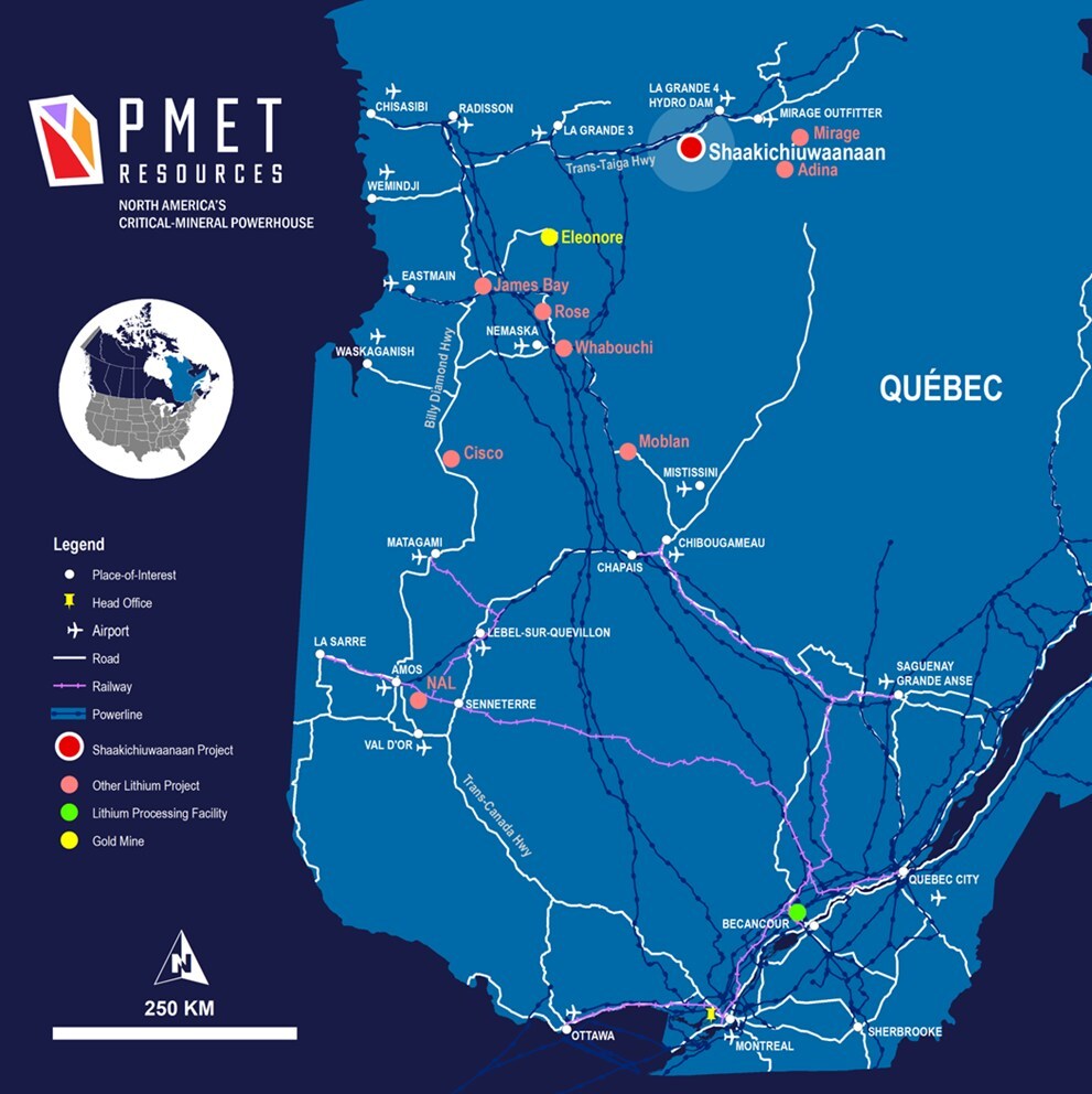 Lithium au Québec : PMET franchit un cap clé pour Shaakichiuwaanaan Lithium au Québec : PMET franchit un cap clé pour Shaakichiuwaanaan