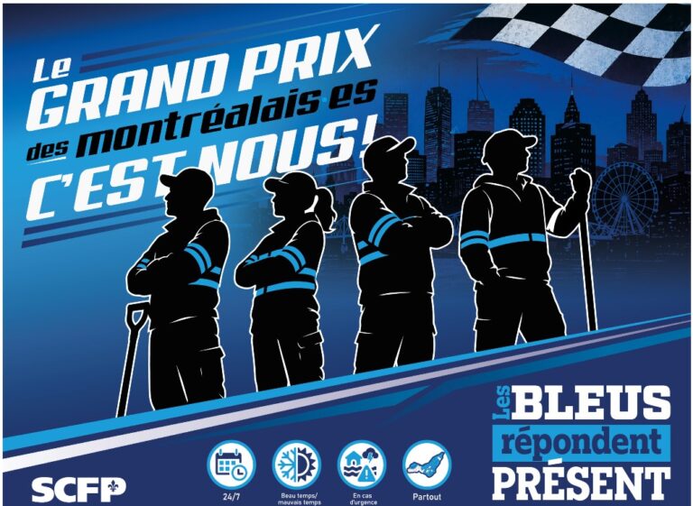 Grand Prix de Montréal : les cols bleus profitent de l’événement pour faire pression sur la Ville