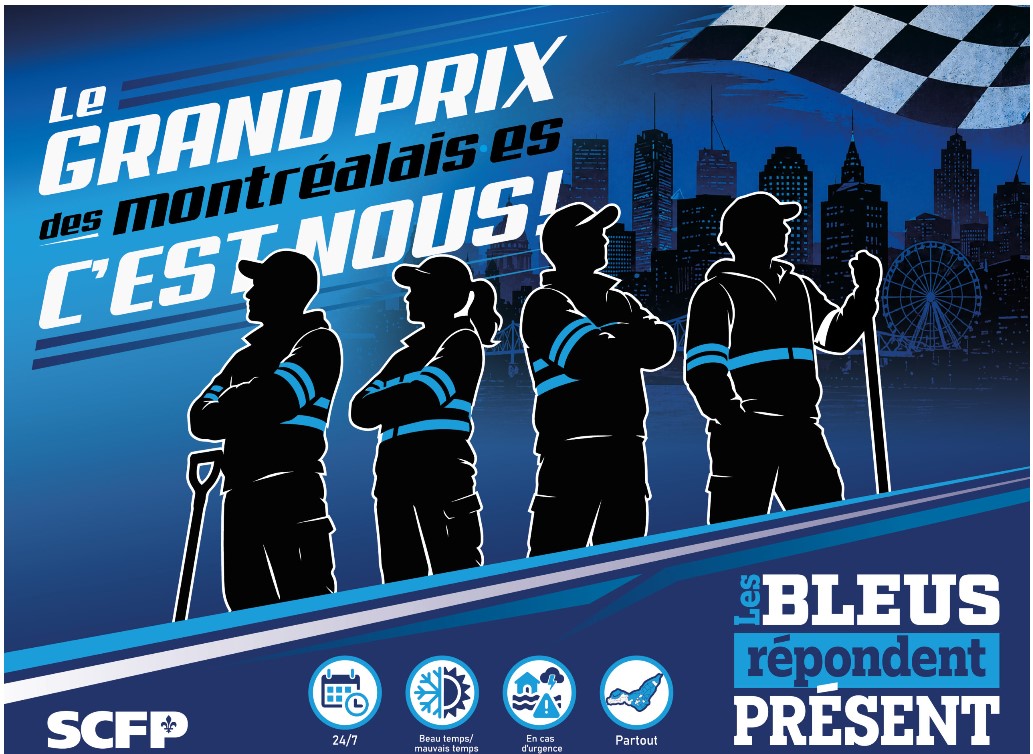 Grand Prix de Montréal : les cols bleus profitent de l’événement pour faire pression sur la Ville Grand Prix de Montréal : les cols bleus profitent de l’événement pour faire pression sur la Ville