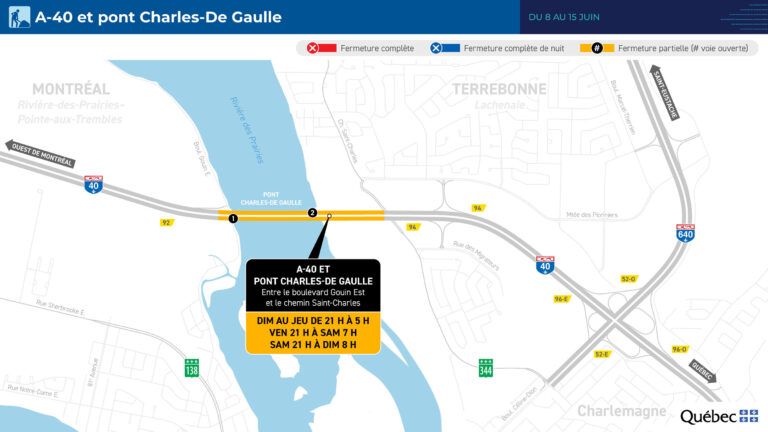 Pont Charles-De Gaulle : une semaine de perturbations nocturnes sur l’autoroute 40