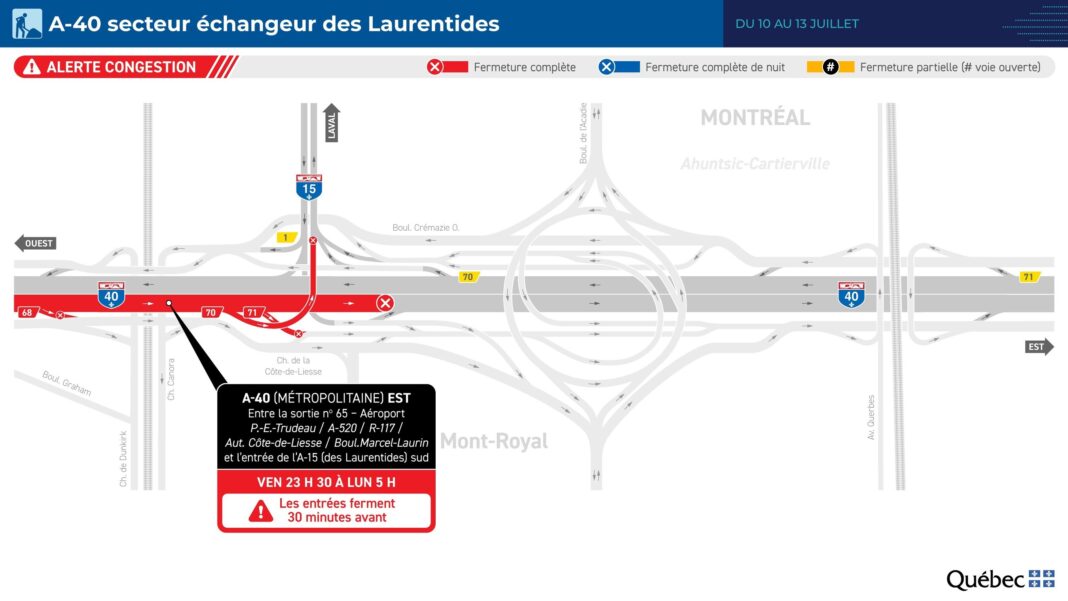 Métropolitaine Est fermée tout un week-end : les automobilistes invités à éviter le secteur Métropolitaine Est fermée tout un week-end : les automobilistes invités à éviter le secteur